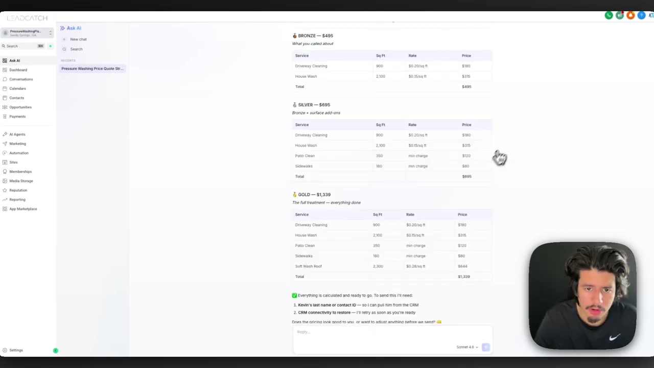CRM system automatically populating client contact information from Facebook lead form