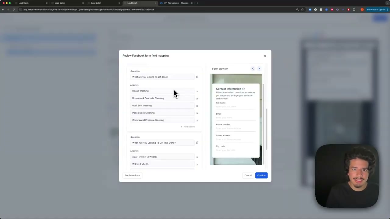 Facebook ad targeting interface showing lead quality filters