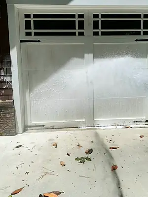 Plain photo of a garage door